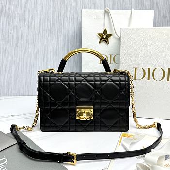 Dior Ange Bag Black Macrocannage Lambskin - 25x16x8cm