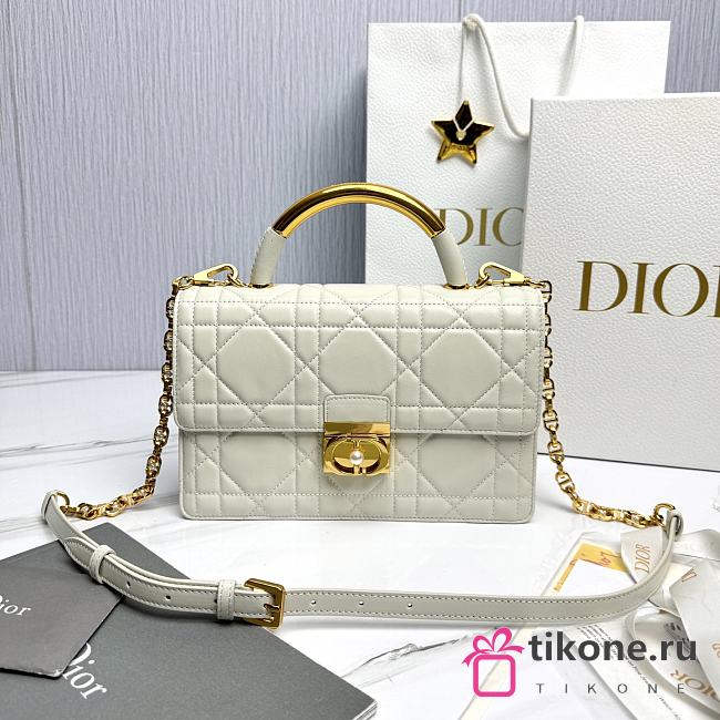 Dior Ange Bag White Macrocannage Lambskin - 25x16x8cm - 1