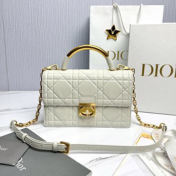Dior Ange Bag White Macrocannage Lambskin - 25x16x8cm