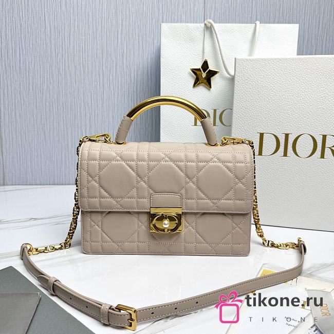 Dior Ange Bag Beige Macrocannage Lambskin - 25x16x8cm - 1