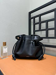 Loewe Panta Medium Flamenco Clutch In Shiny Calfskin Black - 30x24.5x10.5cm - 5