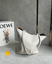 Loewe Medium Puzzle Fold Tote In Soft Grained Calfskin Gray - 31.5x25.5x14.5cm - 2