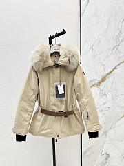 Moncler Vizelles Shearling-Trimmed Ski Jacket Beige - 1