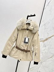 Moncler Vizelles Shearling-Trimmed Ski Jacket Beige - 4