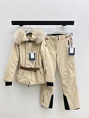 Moncler Vizelles Shearling-Trimmed Ski Jacket Beige - 2