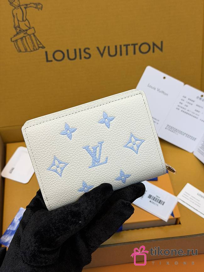 LV Clea Wallet Monogram Empreinte Milky White/ Blue M28274 - 11x8.5x3.5cm - 1