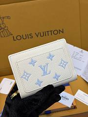 LV Clea Wallet Monogram Empreinte Milky White/ Blue M28274 - 11x8.5x3.5cm - 3