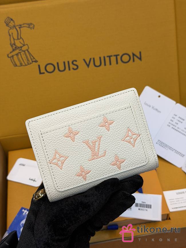 LV Clea Wallet Monogram Empreinte Milky White/ Peach M28275 - 11x8.5x3.5cm - 1