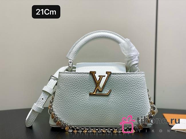 LV Capucines East-West Mini Taurillon Leather Jade Green M28198 - 22x12x8cm - 1