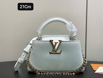 LV Capucines East-West Mini Taurillon Leather Jade Green M28198 - 22x12x8cm
