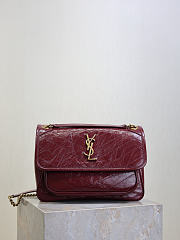 YSL Niki Medium In Vintage Leather Burgundy - 28x20x8.5cm - 6