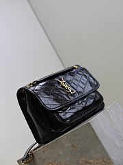 YSL Niki Medium In Vintage Leather Black - 28x20x8.5cm - 6