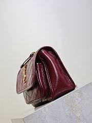 YSL Niki Baby In Vintage Leather Burgundy - 21x16x7.5cm - 5