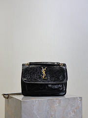 YSL Niki Baby In Vintage Leather Black - 21x16x7.5cm - 1