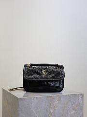 YSL Niki Mini In Vintage Leather Black - 18x12.5x5cm - 2