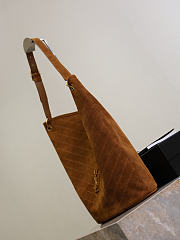 YSL Niki Supple Bucket In Suede In Caramel Cognac - 30x38x15.5cm - 3