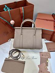 Loro Piana Loom Bag L25 Grain Calfskin Light Mastic - 25x18x12.5cm - 3