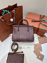 Loro Piana Loom Bag L25 Grain Calfskin Burgundy - 25x18x12.5cm - 3