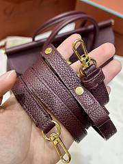 Loro Piana Loom Bag L25 Grain Calfskin Burgundy - 25x18x12.5cm - 2