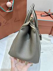 Loro Piana Loom Bag L25 Grain Calfskin Khaki - 25x18x12.5cm - 3