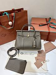 Loro Piana Loom Bag L25 Grain Calfskin Khaki - 25x18x12.5cm - 2