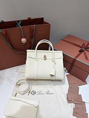 Loro Piana Loom Bag L25 Grain Calfskin White - 25x18x12.5cm - 1