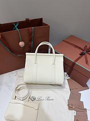 Loro Piana Loom Bag L25 Grain Calfskin White - 25x18x12.5cm - 3