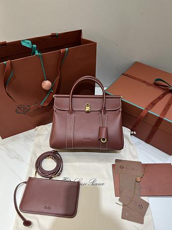 Loro Piana Loom Bag L25 Calfskin Dark Red - 25x18x12.5cm