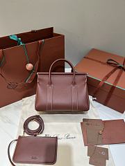 Loro Piana Loom Bag L25 Calfskin Dark Red - 25x18x12.5cm - 4