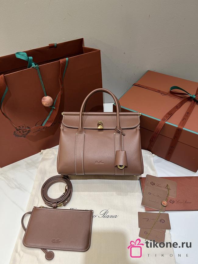 Loro Piana Loom Bag L25 Calfskin Brown - 25x18x12.5cm - 1