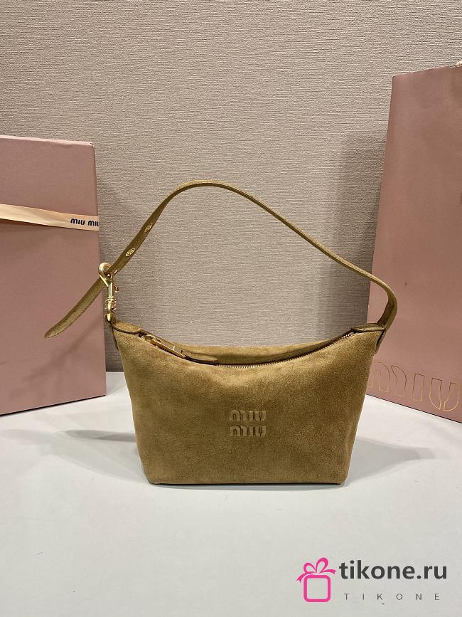 Miumiu Suede Pouch Brown 5NE841 - 18.5x14x10cm - 1
