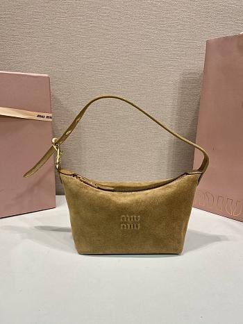 Miumiu Suede Pouch Brown 5NE841 - 18.5x14x10cm