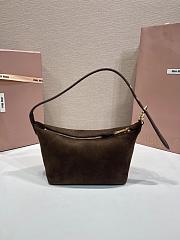 Miumiu Suede Pouch Drak Brown 5NE841 - 18.5x14x10cm - 3
