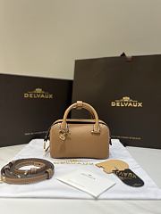 Delvaux Cool Box Nano Taurillon Soft Brown - 16.5x10.5x7.5cm  - 1