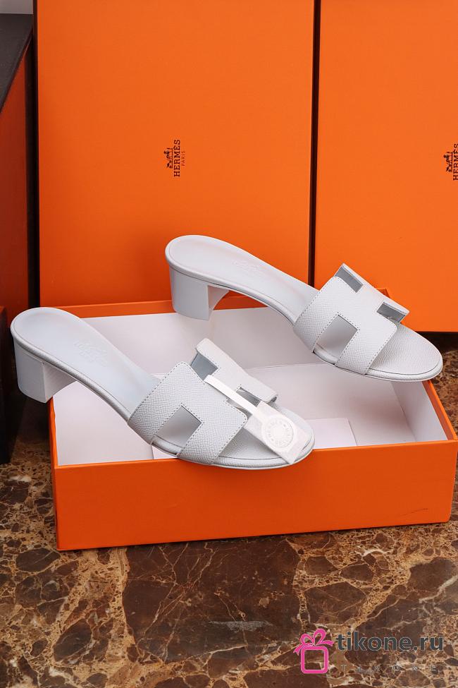 Hermes Oasis Sandal Epsom White 5cm - 1