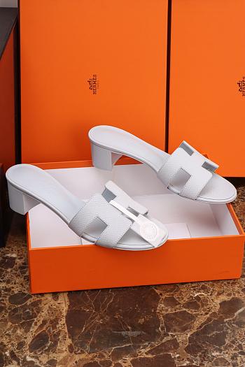 Hermes Oasis Sandal Epsom White 5cm
