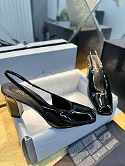 Prada Black Patent Leather Slingback Pumps 85mm - 5