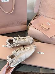 Miumiu Plume Satin Sneakers Powder Pink - 6
