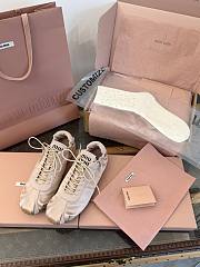 Miumiu Plume Satin Sneakers Powder Pink - 5