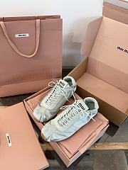 Miumiu Plume Satin Sneakers Powder Blue - 4