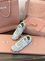 Miumiu Plume Satin Sneakers Powder Blue - 2
