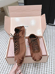 Miumiu Plume Satin Sneakers Coca Brown - 3