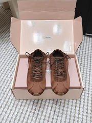 Miumiu Plume Satin Sneakers Coca Brown - 5
