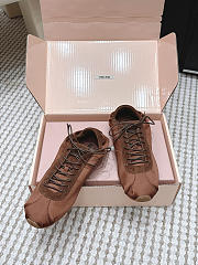 Miumiu Plume Satin Sneakers Coca Brown - 2