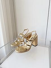 Chanel Sandals Laminated Lambskin Dark Gold 95mm - 4