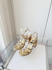 Chanel Sandals Laminated Lambskin Dark Gold 95mm - 6
