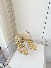 Chanel Sandals Laminated Lambskin Dark Gold 95mm - 1