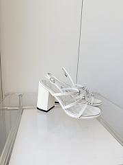Chanel Sandals Lambskin White 95mm - 6