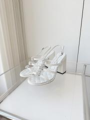 Chanel Sandals Lambskin White 95mm - 4