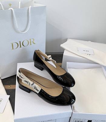 Dior J'Adior Ballet Flat Black Patent Calfskin